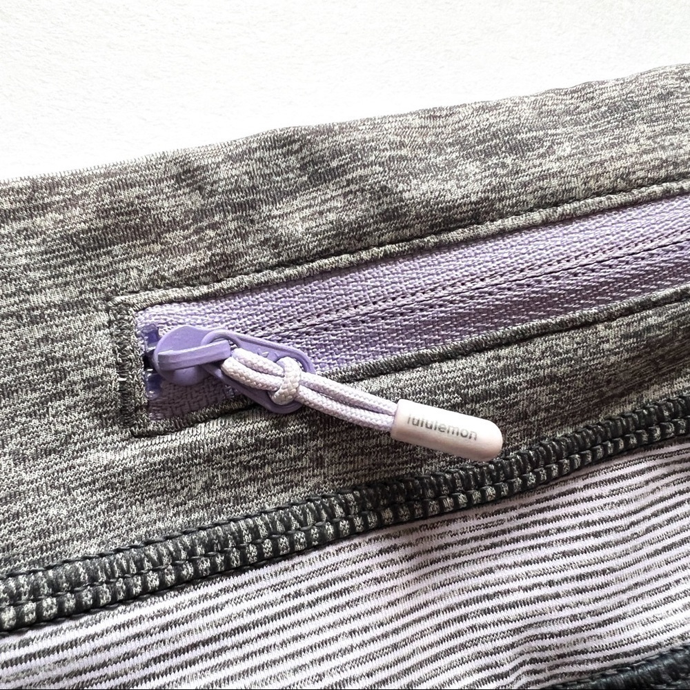 Lululemon Athletica Run Inspire II Gray with Wee Purple Stripes at Waist 4 - Picture 10 of 14